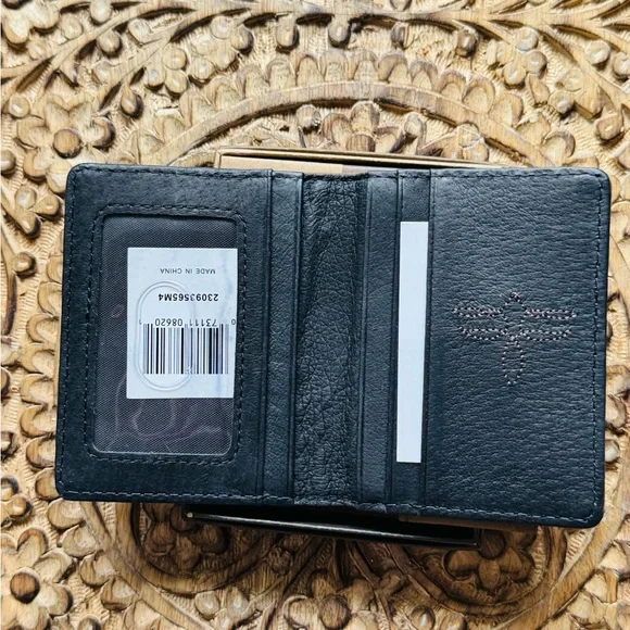 Justin Boots Needlepoint Card Wallet With Money Clip NIB - Picture 6 of 8